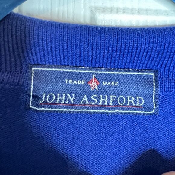 John Ashford Vertical Stripe Polo Shirt Mens Sz XXL Blue Grey Long Sleeves - Picture 8 of 8